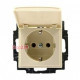 Розетка с заземлением и крышкой, слоновая кость, ABB 20 EUK-92-507 Basic 55