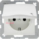 Розетка с заземлением и крышкой, полярная белизна, S.1 Berker 47518989