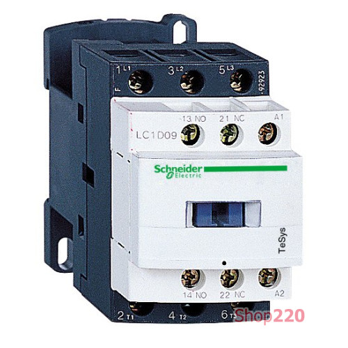 Контактор 9 A, катушка 220В AC, 3 полюса, LC1K0910M7 Schneider Electric