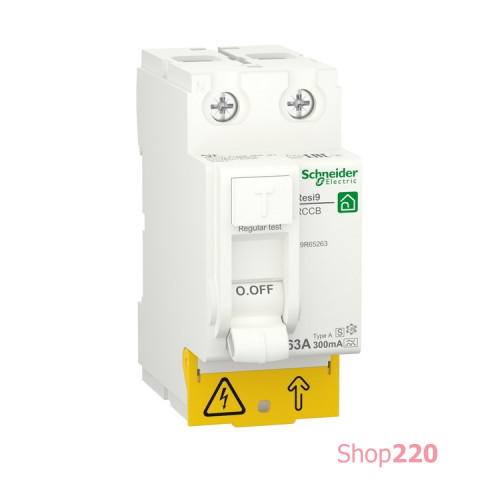 УЗО 63А, 300 мА селективное, 2 полюса, Resi9 R9R65263 Schneider Electric