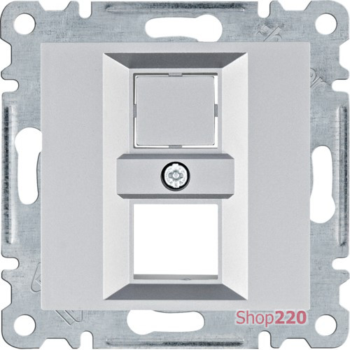 Панель двойная для RJ11/RJ45, серебристый, Lumina WL2322 Hager