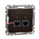 Компьютерная розетка 2 х RJ45 кат. 5е UTP, венге, Sedna Design SDD181452