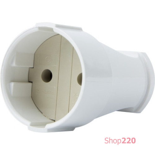 Розетка переносная без заземления,10А белая, e.socket.001.10.white Enext p017001