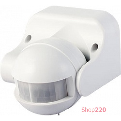 Датчик движения настенный, 180°, IP44, e.sensor.pir.09.white