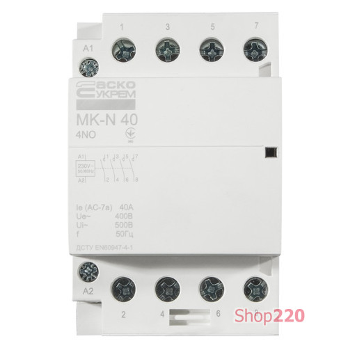 Модульный контактор 40A 4P 220V, 4NO, MK-N A0040030033