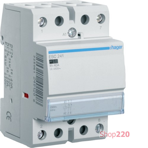 Контактор 40A, 2НЗ, 230В Hager ESC241