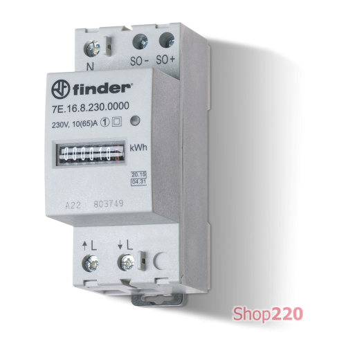 Energy meter 65A, MID, 1-phase, Mechanical display Finder 7E1682300010