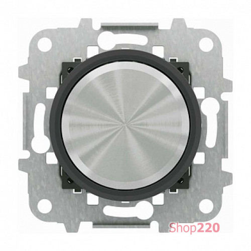 Накладка поворотного диммера, хром/черное стекло, Sky Moon ABB 8660.2 CN