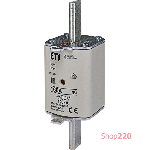 Предохранитель с индикатором NH-1 gG 160A 500V KOMBI ETI 4184224