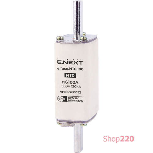 Предохранитель плавкий габарит 0, 100А., e.fuse.NT0.100 Enext i0760052