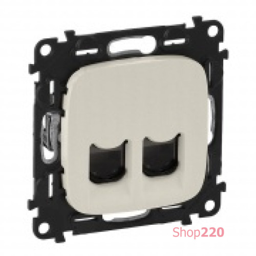 Розетка компьютерная RJ45 двойная, слоновая кость, Valena ALLURE 753843 Legrand