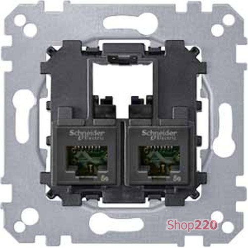 Розетка компьютерная RJ45 UTP, двойная, Merten MTN4575-0002