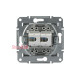 Розетка компьютерная RJ-45 двойная, антрацит, EPH4400171 Asfora Schneider