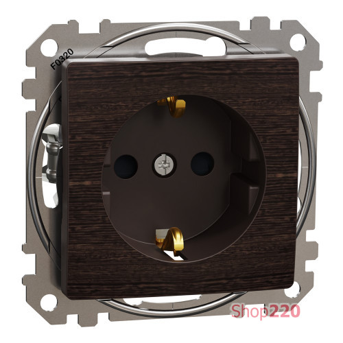 Розетка с заземлением, венге, Sedna Design Schneider Electric SDD181022U