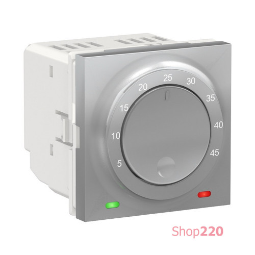 Термостат теплого пола, алюминий, 2 модуля, Unica New Schneider NU350330