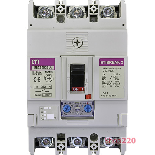 Силовой автомат 250А, 16кА, EB2S 250/3LA ETI 4671888
