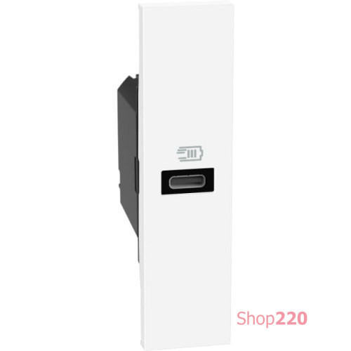 Розетка USB на тип - C 20 Вт/3000мА 1 модуль, белый, Bticino Living Now