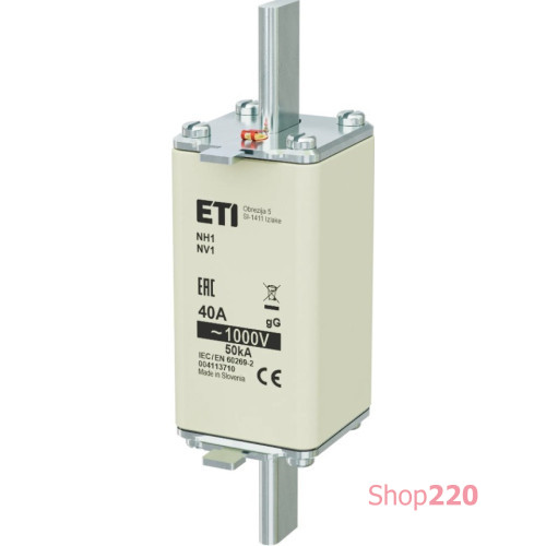 Предохранитель 40A 1000V AC, gG, NH-1C ETI 4113710