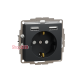 Розетка электрическая с USB тип А+А, черный, Sedna Design SDD114052