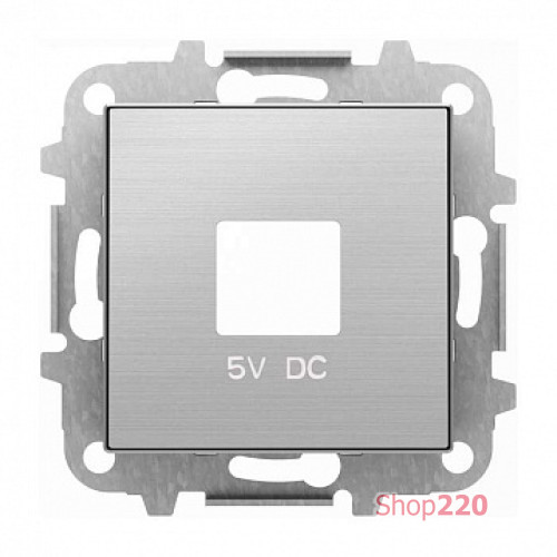 Накладка USB розетки, нержавеющая сталь, Sky ABB 8585 AI