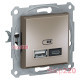 USB розетка тип А+С, 21 Вт, бронза, EPH2700569 Schneider Electric Asfora