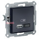 USB розетка тип А+С, 21 Вт, антрацит, EPH2700571 Schneider Electric Asfora