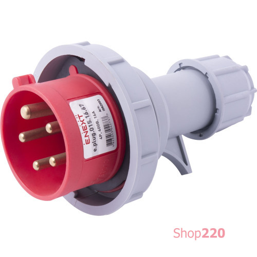 Силовая вилка переносная 5п., 400В, 16А, IP67, e.plug.015.16.67 Enext i082003