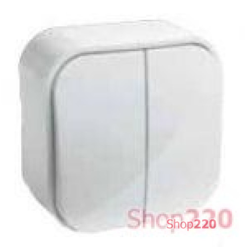 Выключатель двухклавишный, белый, 782402 Legrand Quteo