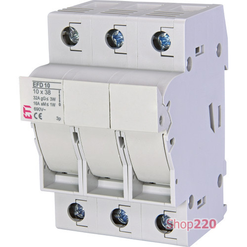 Держатель предохранителей 10х38 до 32А, EFD 10 3p ETI 2540004