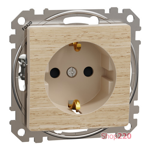 Розетка с заземлением, берёза, Sedna Design Schneider Electric SDD180022U