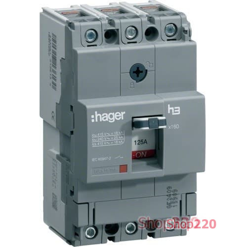 Автоматический выключатель 160А, HHA160H Hager