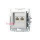 Розетка компьютерная RJ-45 двойная, алюминий, EPH4400161 Asfora Schneider