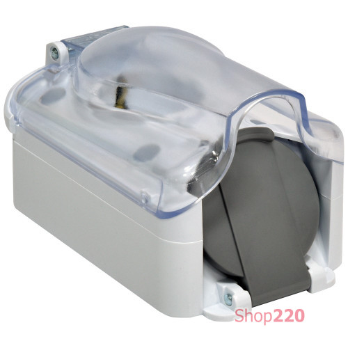Розетка 2-я с заглушками PRE-2PC для вилки PKB-90 (Schuko, IP44, 16A, 250V, поликарбонат) ETI 4481021