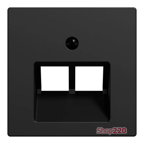 Центральная плата для розетки RJ45, 2 поста, Merten System M, матовый чёрный MEG4522-0403