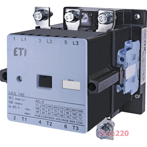 Контактор CES 140.22 (75 kW) 230V AC ETI 4646568