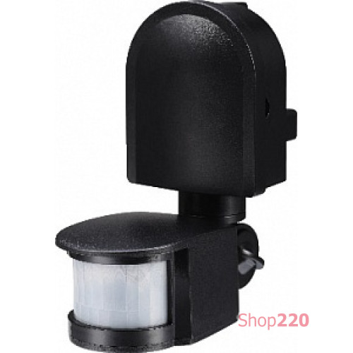 Датчик движения настенный, 180°, IP44, e.sensor.pir.10F.black