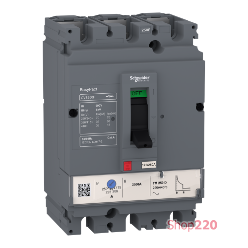 Автоматический выключатель 160А, 3 полюса, EasyPact CVS160F TM160D Schneider Electric LV516333