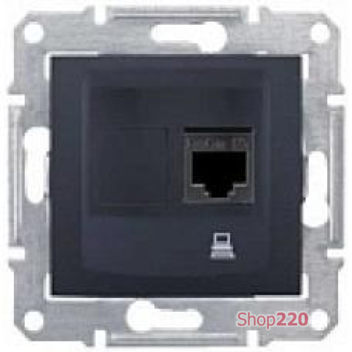 Розетка RJ 45 кат. 5е, неэкран. UTP, графит, Sedna SDN4300170 Schneider