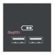Розетка USB для зарядки, двойная, антрацит, 2 модуля, Unica New Schneider NU341854
