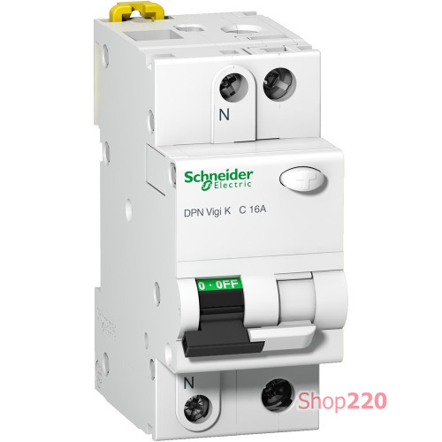 Дифавтомат 16A 30мА C 1P+N, тип A, 6кA, Acti9 DPN Vigi K A9D21616