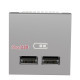 Розетка USB для зарядки, двойная, алюминий, 2 модуля, Unica New Schneider NU341830