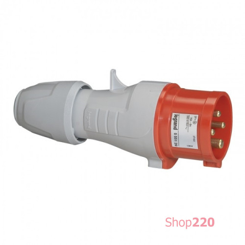Силовая вилка 16A, 380В, 4 полюса, Tempra Pro 555128 Legrand