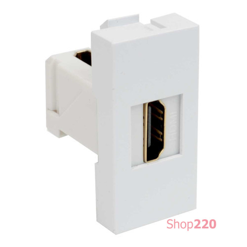 Розетка HDMI; 45х22,5х36 мм; PC-ABS, белый; Серия Quadro; QD 45X22.5-HDMI_HB
