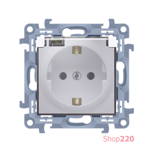 Розетка IP44 с прозрачной крышкой, белый, SIMON10
