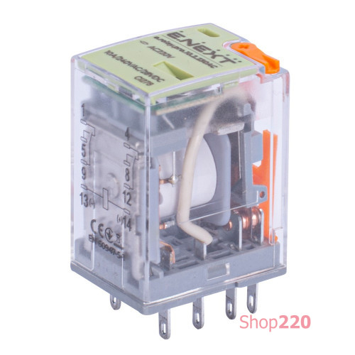 Реле промежуточное 10А, 2 группы контактов, катушка 230В АC, e.relay.pro.10.2.230AC ENEXT p091005