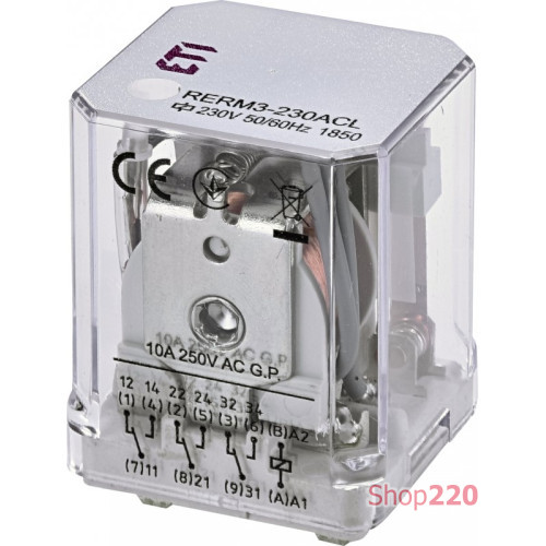Реле электромеханическое RERM3-230ACL 3p LED (16A AC1, 250V AC) ETI 2473061