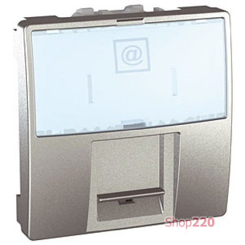 Компьютерная розетка RJ45, 2 м., алюминий, Unicа MGU3.411.30 Schneider