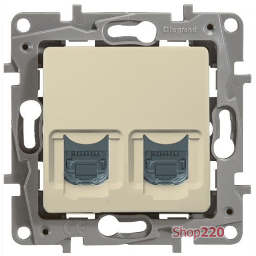 Розетка телефонная RJ-11 и компьютерная RJ-45, слоновая кость, 672352 Legrand Etika