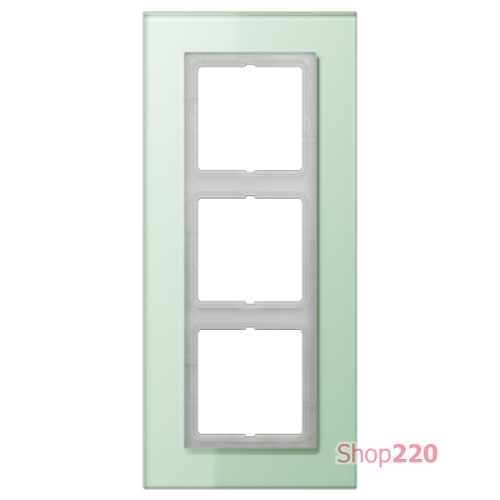 Рамка 3 поста, салатовое стекло, Jung LS Plus (стекло) LSP983GLAS