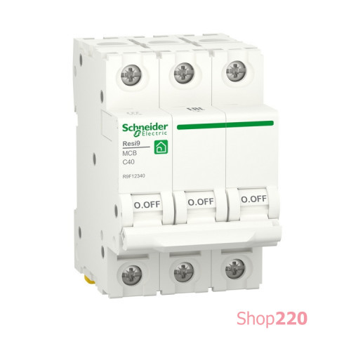 Автомат 40А, 3 полюса, уставка С, Resi9 R9F12340 Schneider Electric